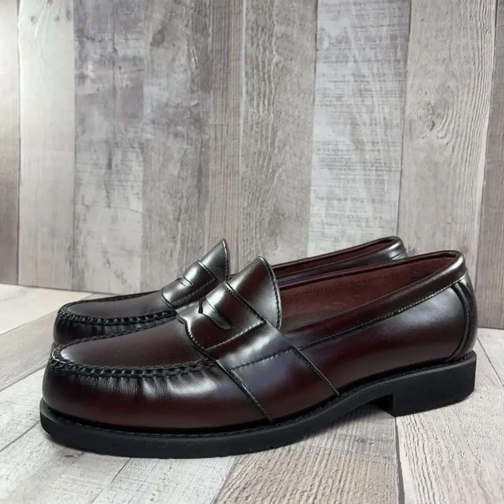 Rockport Classic Penny Loafer Men's Size 10 Slip On Dress Shoes Leather Burgundy